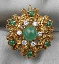 18kt Gold Emerald and Diamond Ring