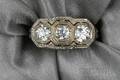 Art Deco 18kt White Gold and Diamond Ring F  F Felger