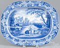 Blue Staffordshire Castle of Rochefort platter