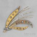 Antique 14kt Gold Pearl and Diamond Aigrette
