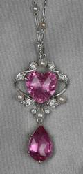 Edwardian Pink Tourmaline and Diamond Pendant