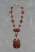 14kt Gold and Carnelian Pendant Necklace