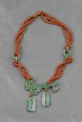 Jadeite and Coral Bead Necklace