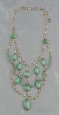 14kt Gold and Jadeite Festoon Necklace Walter Lampl