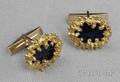 18kt Gold and Enamel Cuff Links