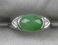 Platinum Jadeite and Diamond Ring