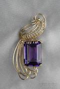 18kt Gold and Amethyst Brooch Tiffany  Co