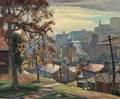 William Lester Stevens American 18881969 View of a City in Autumn Probably Waterbury Connecticut