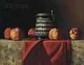 Loran Speck American b 1943 Still Life with Peaches and Stein