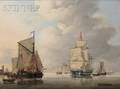 Jan Hendrik Boshamer Dutch b 1775 Vessels in a Calm Port