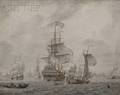 Cornelis Bouwmeester Dutch 16521733 Lot of Two Marine Paintings Vessels in Port in Calm Seas