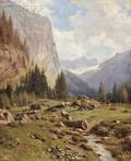 Johann Josef Geisser Swiss 18241894 Lot of Two Alpine Views