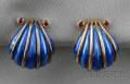 18kt Gold Enamel and Ruby Earclips Schlumberger Tiffany  Co