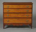Federal Cherry and Tiger Maple Veneer Chest of Drawers
