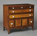Federal Cherry and Birdseye Maple and Mahogany Veneer Half Sideboard