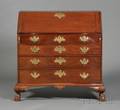 Chippendale Carved Mahogany Oxbow Slantlid Desk