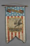 Polychromepainted Centennial Banner Depicting the State Seal of Louisiana