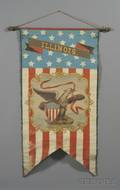 Polychromepainted Centennial Banner Depicting the State Seal of Illinois