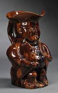 Large Rockingham Glazed Pottery Toby Jug