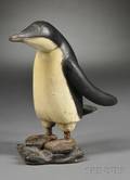 Carved and Painted Penguin Figure