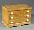Diminutive Grainpainted Lifttop Twodrawer Box