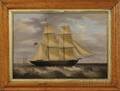 British School 19th Century Portrait of a Brigantine Sailing in Coastal Waters