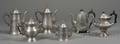 Four Pewter Teapots and Two Pewter Coffeepots