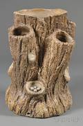Large Norton Rockingham Glazed Stoneware Tree Stumpform Planter