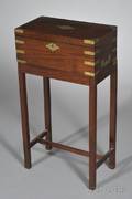 Brassbound Mahogany Lap Desk on Stand
