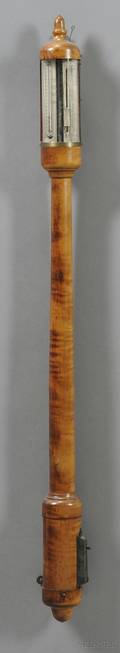 Turned Maple Patent Stick Barometer