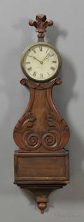 Mahogany Carved Lyrefront Wall Timepiece