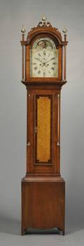 Federal Maple and Birch Inlaid Tall Case Clock