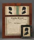 Framed Family Record with Silhouettes and Framed Silhouette of a Man