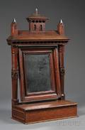 Inlaid Mahogany Folk Art Dressing Mirror Stand