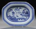 Octagonal Canton Porcelain Deep Dish