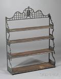Wrought Iron and Wood Hanging Shelf