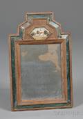 Molded Wood and Eglomise Glass Courting Mirror