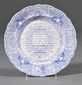 Blue Transferdecorated Staffordshire Pottery AntiSlavery Plate