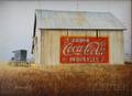 Bill B Barrick American b 1945 Barn with Drink Coca Cola Trade Sign