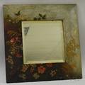 Late Victorian Painted Floraldecorated Woodframed Beveled Glass Mirror