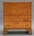 Pine Blanket Chest over Two Long Drawers