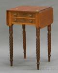 Late Federal Mahogany Dropleaf Twodrawer Work Table