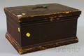 19th Century Brownpainted Pine Dovetailconstructed Document Box