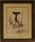 SpanishAmerican School 20th Century Diving Whale and Whalers