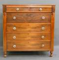 Late Classical Maple and Mahogany Veneer Bureau