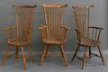 Three Windsorstyle Braced Fanback Armchairs