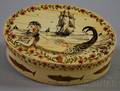 Ralph Cahoon 19101982 Oval Paintdecorated Wooden Box with Cover