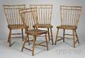 Set of Four Windsor Birdcage Side Chairs with Bamboo Turnings