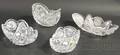 Four Shaped Colorless Cut Glass Bowls