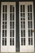 Two Pairs of Architectural Glazed Whitepainted Wood French Doors